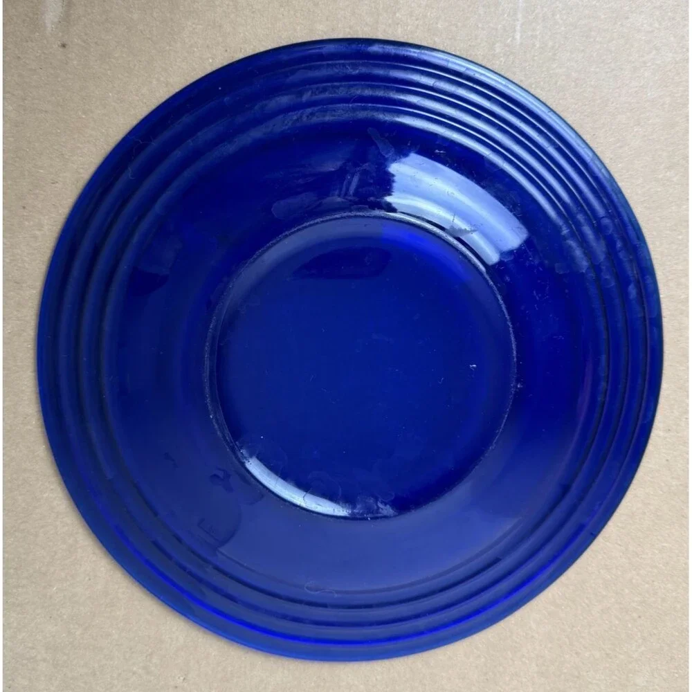Bormioli Rocco Forum Saphir Vintage Cobalt Blue Glass Salad Plate‎ Dessert Italy